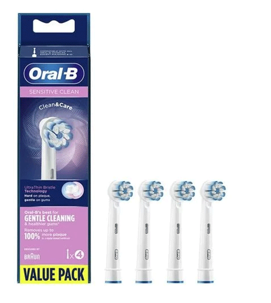 سری یدک مسواک برقی اورال بی 4 عددی مدل oral-b Senstive Braun