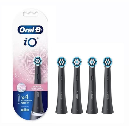 سری یدک مسواک برقی اورال بی 4 عددی مشکی مدل Oral-b iO Sanfte Reinigung