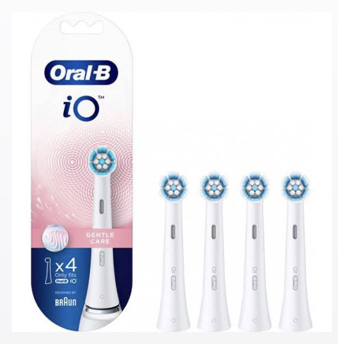 سری یدک مسواک برقی اورال بی 4 عددی سفید  مدل  Oral-b iO Gentle Care