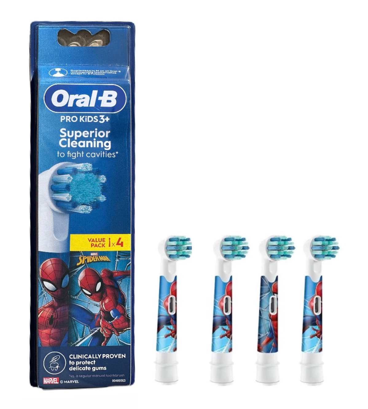 سری یدک مسواک برقی اورال بی 4 عددی مدل Oral-b Spider-man Kids